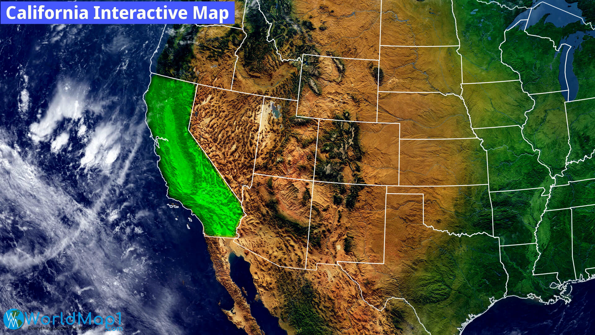 California Satellite Map